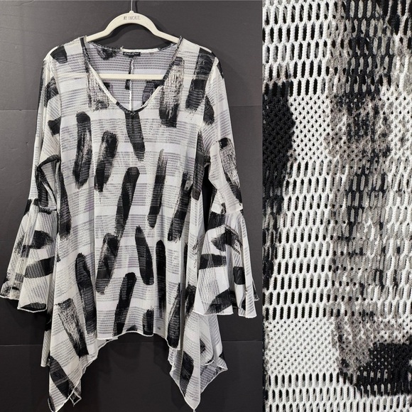 dor dor Couture Tops - Dor Dor Couture Mesh Sheer Tunic Coverup Flowy Boho Artsy